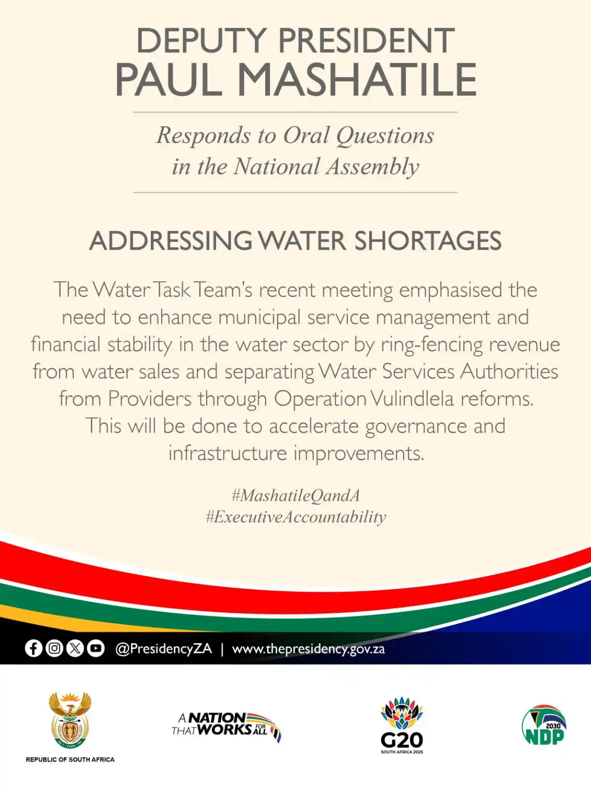 Image from governmentza: [Recap] Deputy President, Paul Mashatile, Responds to Oral Questions i...