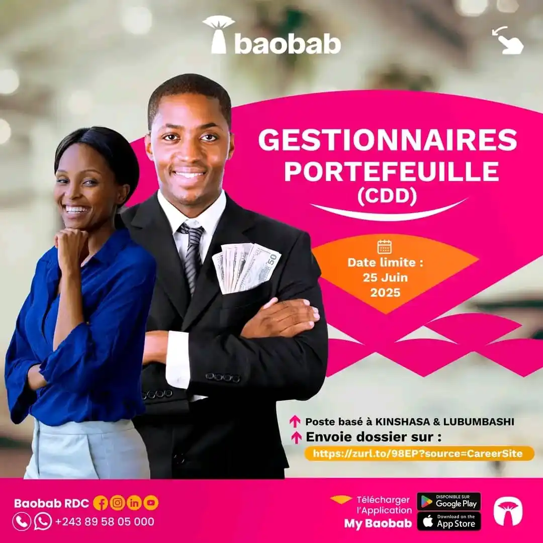 Image from Offre D´emploi RDC 🇨🇩: 🚨 RECRUTEMENT EN COURS CHEZ BAOBAB RDC ! 🚨 Tu es dynamique, orienté(...
