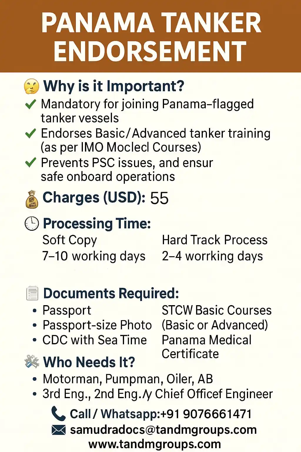 Image from T&M GROUPS – Seafarer Support | Visa & Flag Services | Vessel Registration | Marine Supply: Seafarers working on Oil, Chemical, or LPG Tankers – this one's for yo...