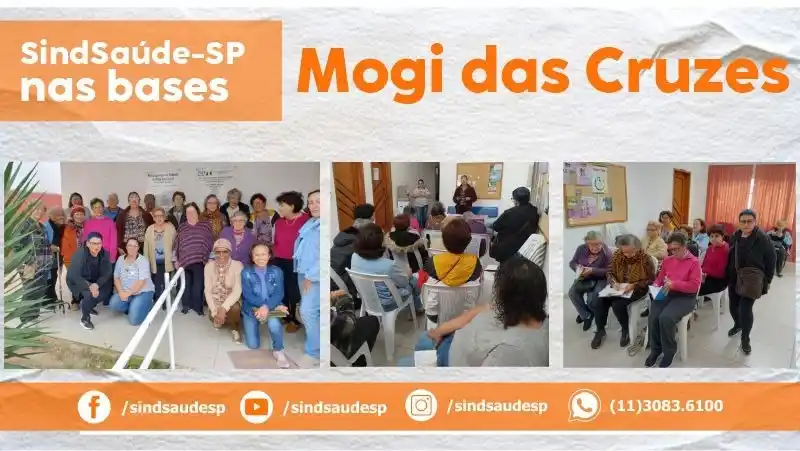 Image from SindSaúde-SP: 🗳️ *SINDSAÚDE-SP NAS BASES: ELEIÇÃO EM MOGI DAS CRUZES |* O sindicato...