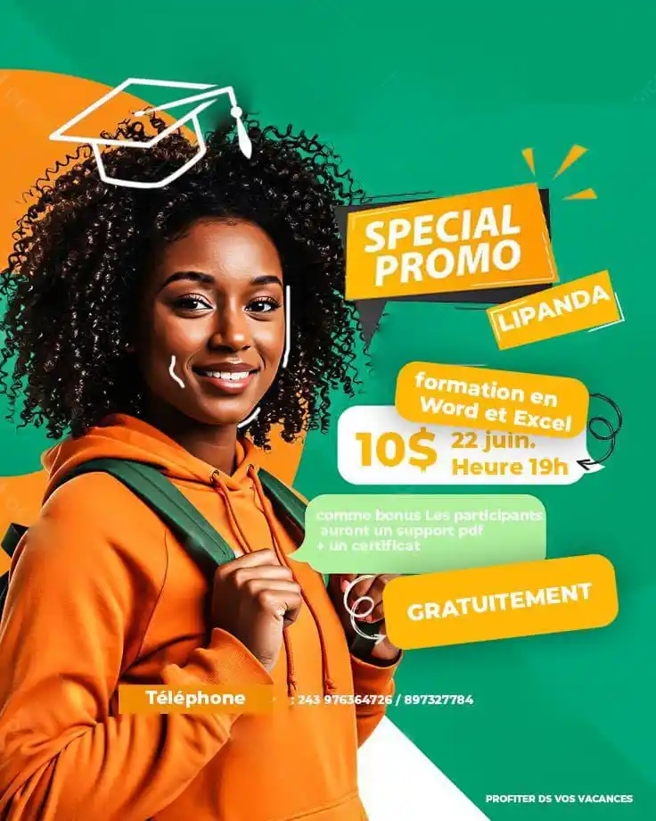 Image from Offre D´emploi RDC 🇨🇩: 🎉📚 SPÉCIAL PROMO LIPANDA ! 📚🎉 Profitez de vos vacances pour renfo...