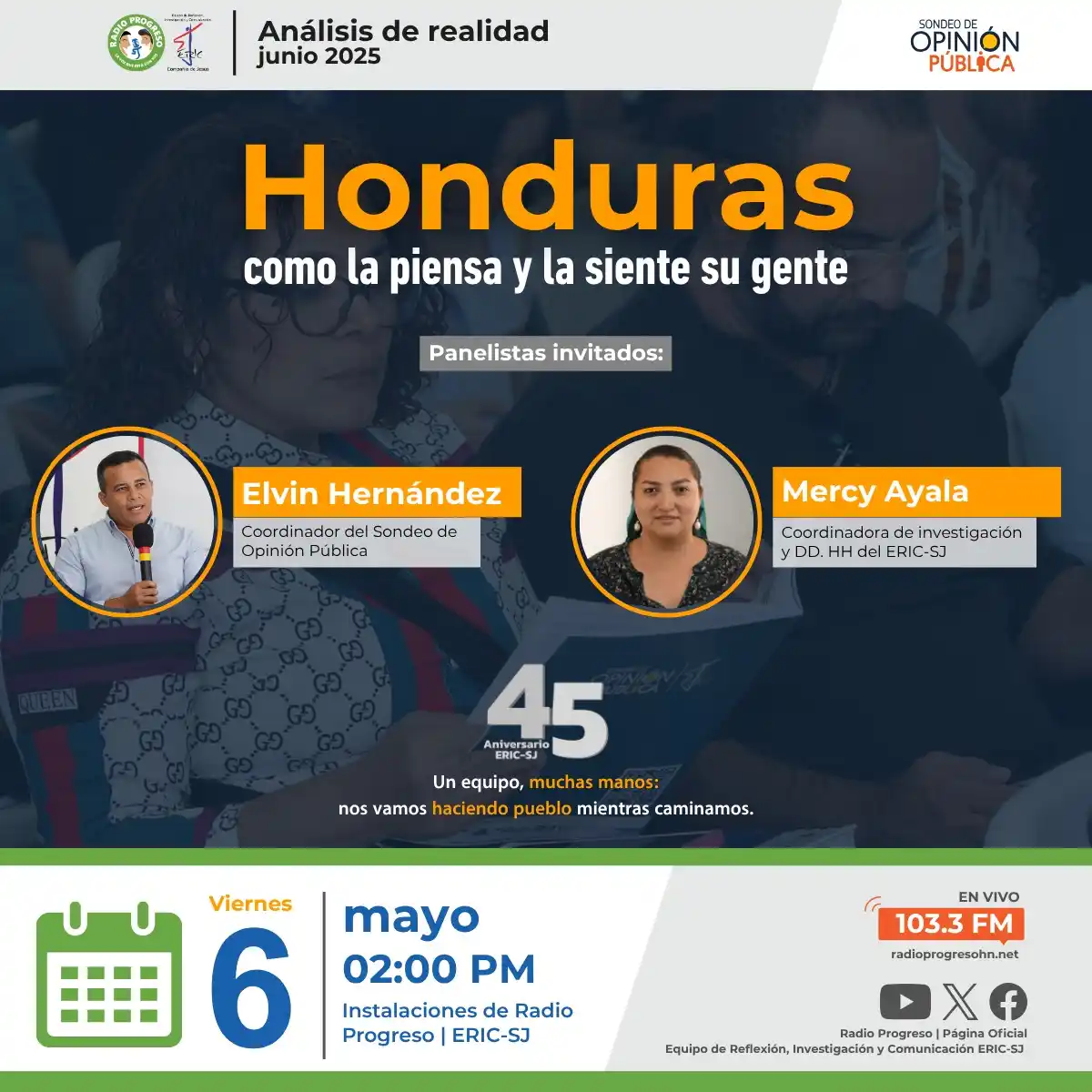 Image from Radio Progreso HN: 🌟 ¡Te invitamos a nuestro análisis de realidad mensual!🌟 🇭🇳💭"Hond...
