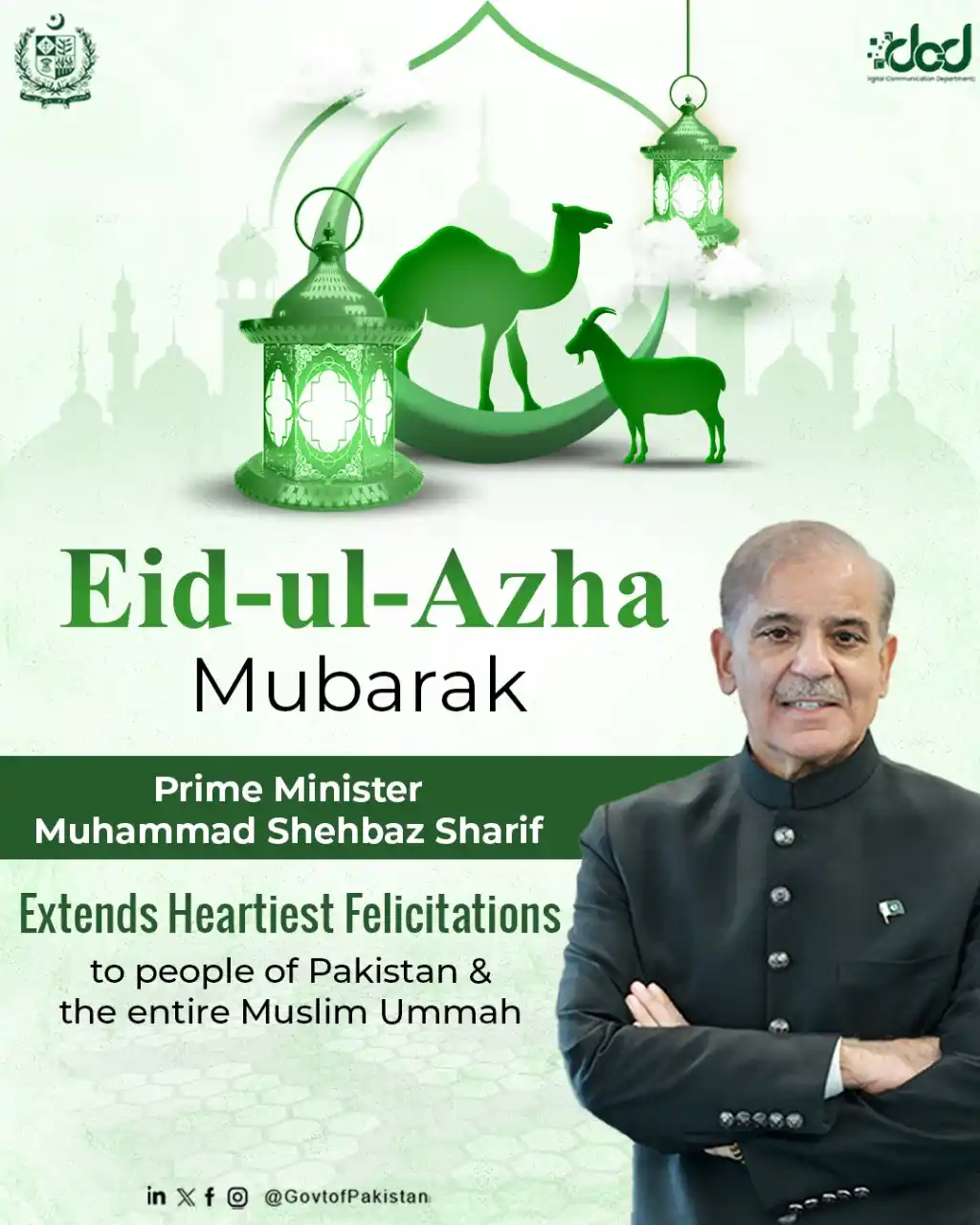 Image from Shehbaz Sharif: The Prime Minister of Pakistan extends heartfelt greetings to the peop...