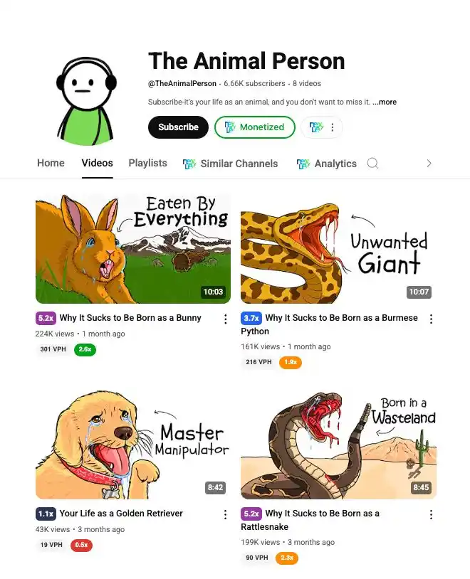 Image from AS. VENTURER - AUTOMATION: These faceless animal commentary channels are quietly crushing it righ...