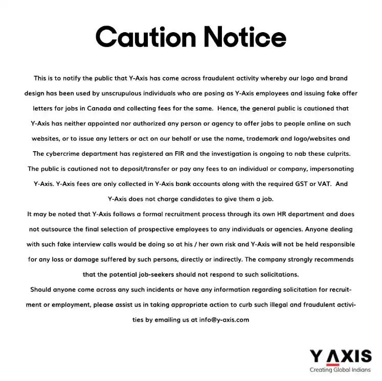 Image from Y-Axis Overseas: This is to notify the public that Y-Axis has come across fraudulent ac...