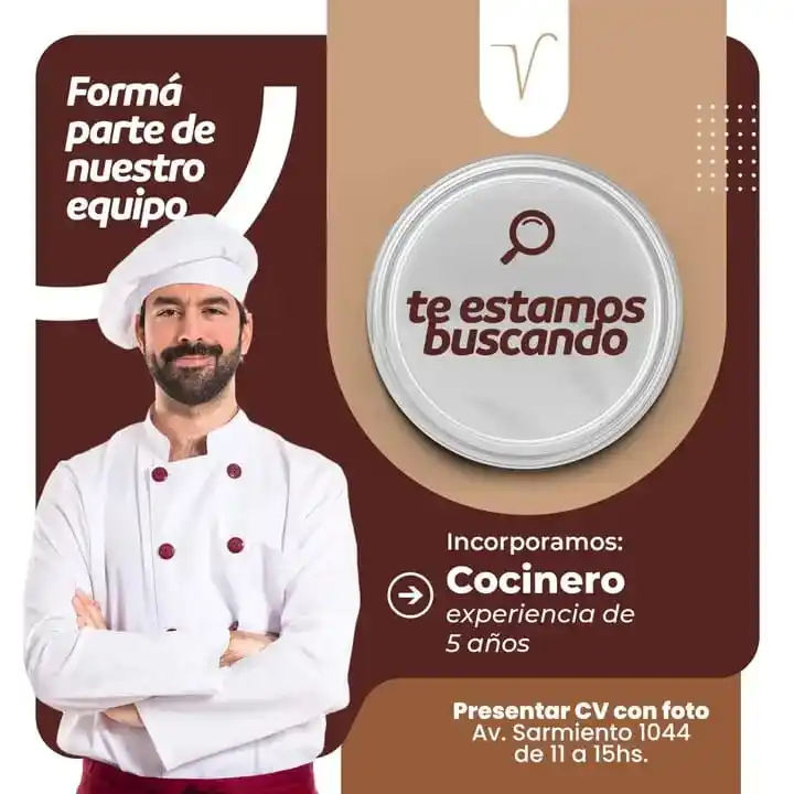 Image from BOLSA LABORAL MISIONES: Trabajo en Oberá misiones Buscan Cocinero y Pastelero con experienc...