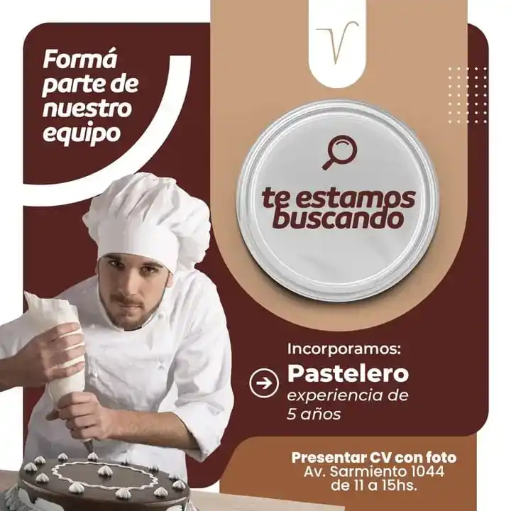 Image from BOLSA LABORAL MISIONES: Trabajo en Oberá misiones Buscan Cocinero y Pastelero con experienc...