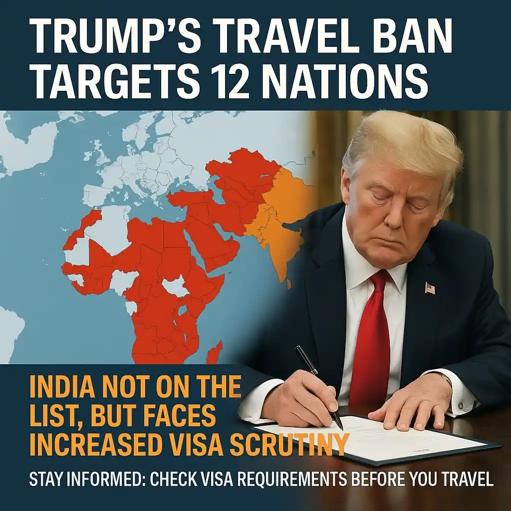 Image from Y-Axis Overseas: Trump bans entry from 12 countries. What about India? The United Stat...