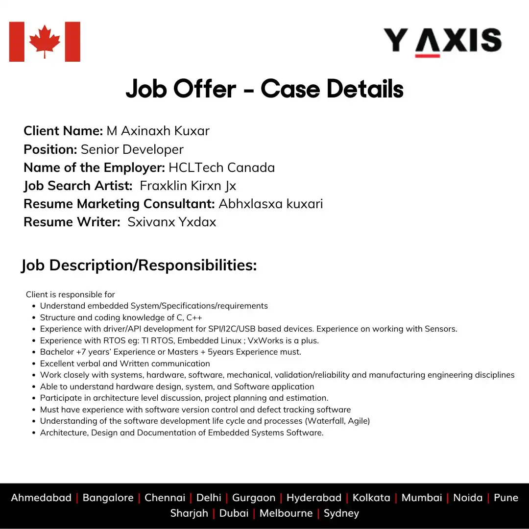 Image from Y-Axis Overseas: uccess Story: Our Client Secures Senior Developer Role in Canada 🇨🇦⁠...