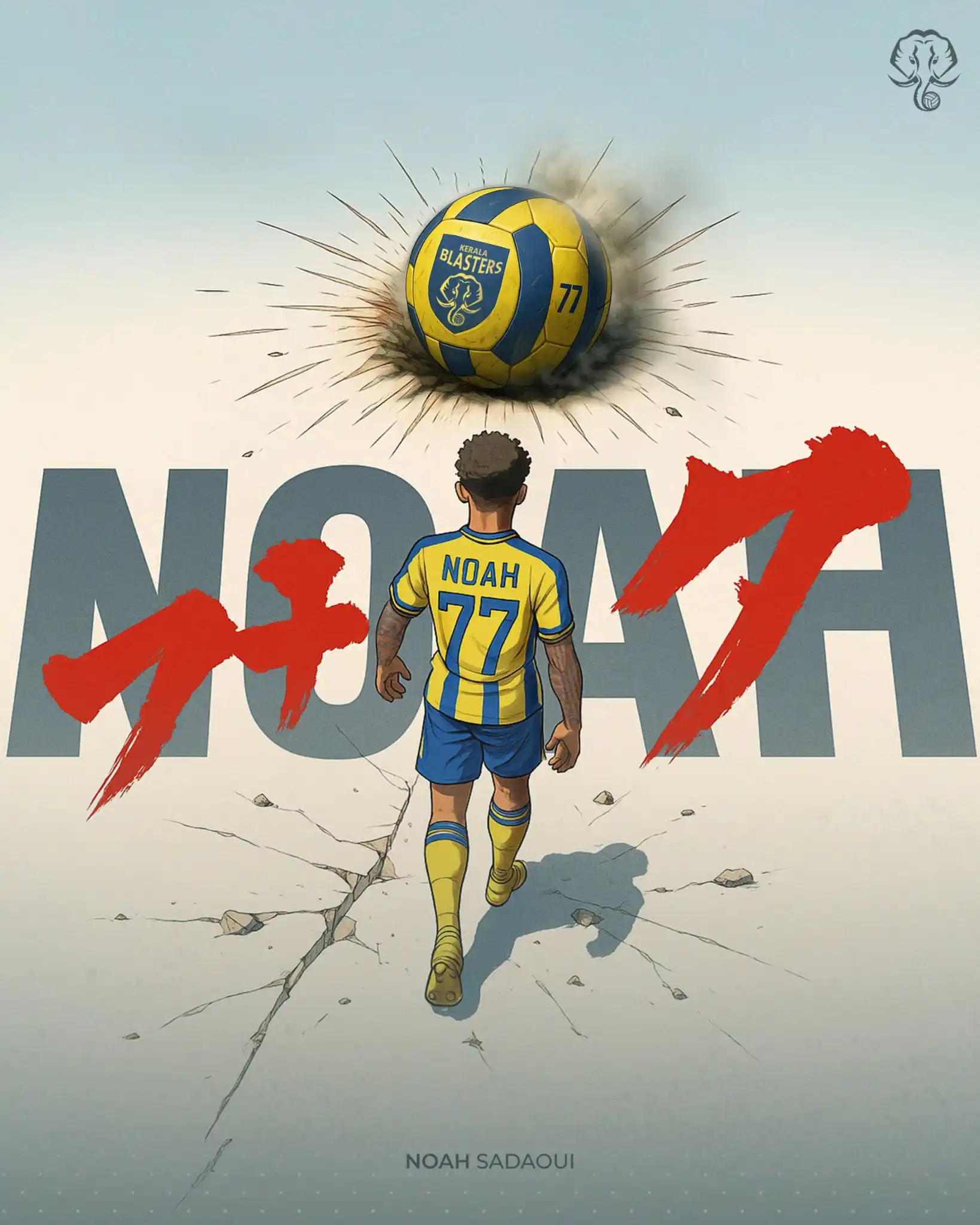 Image from KERALA BLASTERS FC OFFICIAL: ꜱᴜᴩᴇʀɴᴏᴀʜ 𝟽𝟽 His power levels on the pitch? Always rising ⬆️ ▪️𝗞�...