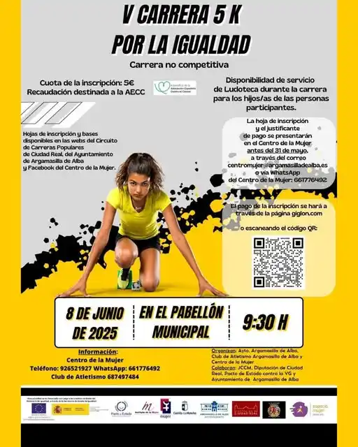 Image from Agenda y eventos del Ayuntamiento de Argamasilla de Alba: 👟 *V Carrera por la Igualdad – Argamasilla de Alba 2025* 🎗️ Corre o ...
