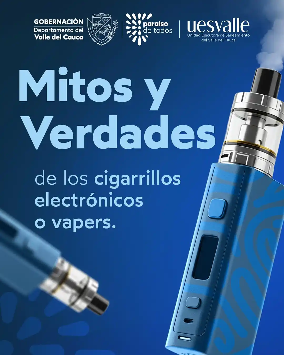Image from GOBERNACIÓN DEL VALLE OFICIAL: 🚫 *Vapear no es moda, es un riesgo real* 💨🚬 Aunque parezca inofens...