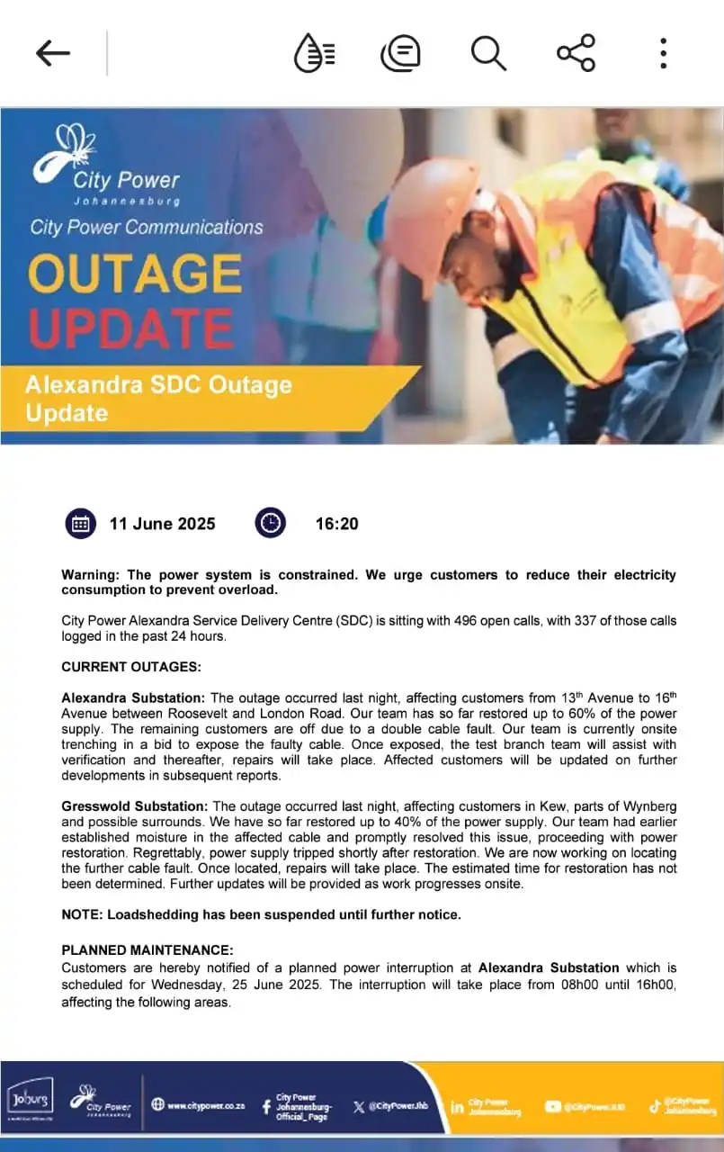 Image from Alexandra SDC Outage Updates: <a class="text-blue-500 hover:underline cursor-pointer" href="/hashtag...