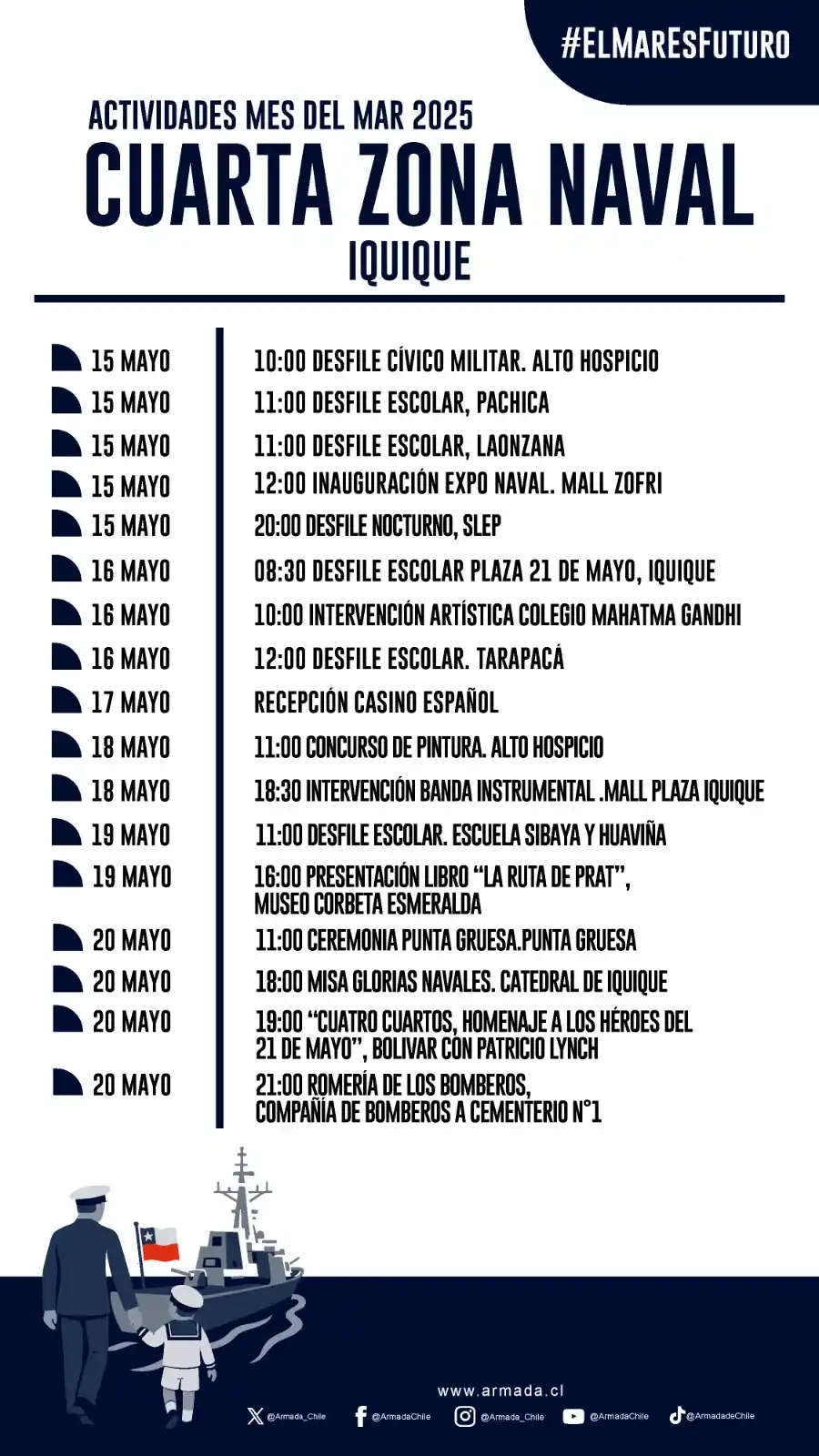 Image from Armada de Chile: Conoce las diversas actividades que realizaremos durante mayo en la Cu...