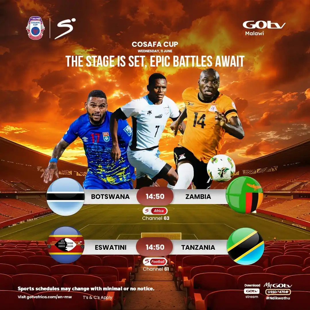 Image from GOtv Malawi: 🔥 COSAFA Cup matchday brings double the action! Botswana 🇧🇼 faces Z...