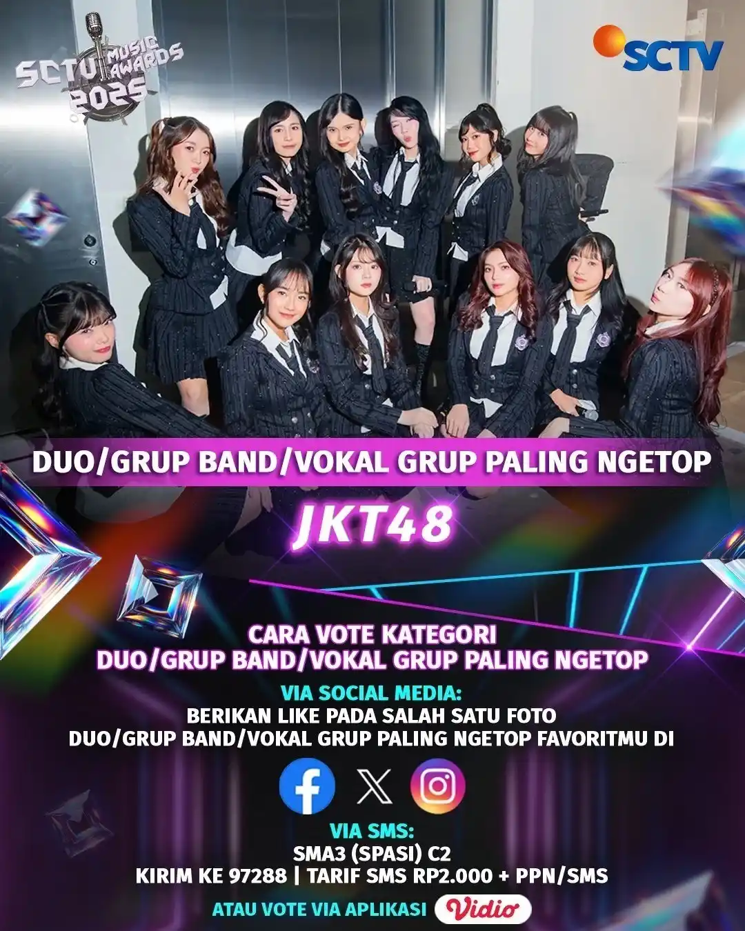 Image from Christy's JKT48: Dukung JKT48 di SCTV Music Awards 2025! JKT48 masuk dalam nominasi Duo...
