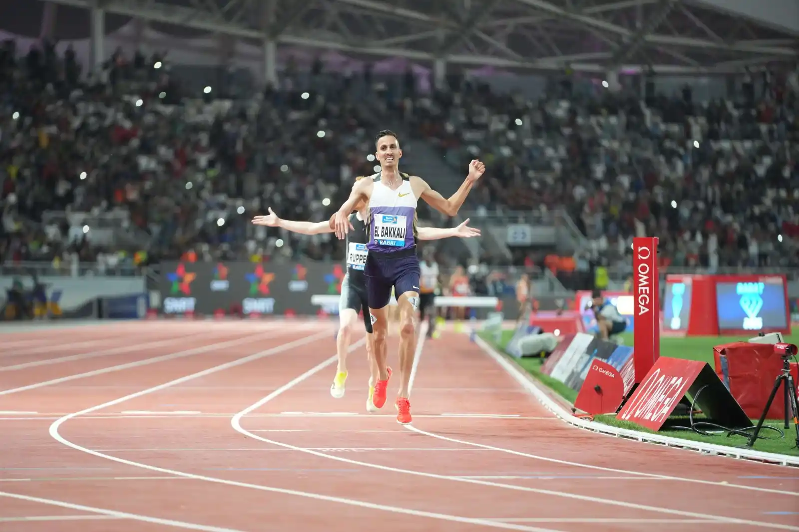 Image from Athletics Africa: El Bakkali thrills home crowd in Rabat! Moroccan Soufiane El Bakkali ...