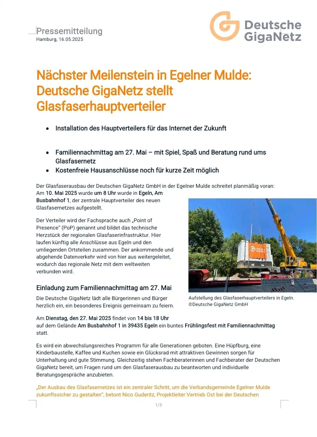 Image from Egelner Wochenblatt *News,Updates,Informationen*: *Glasfaserausbau in Egeln: Nächster Schritt gemacht!* Am *10. Mai 202...