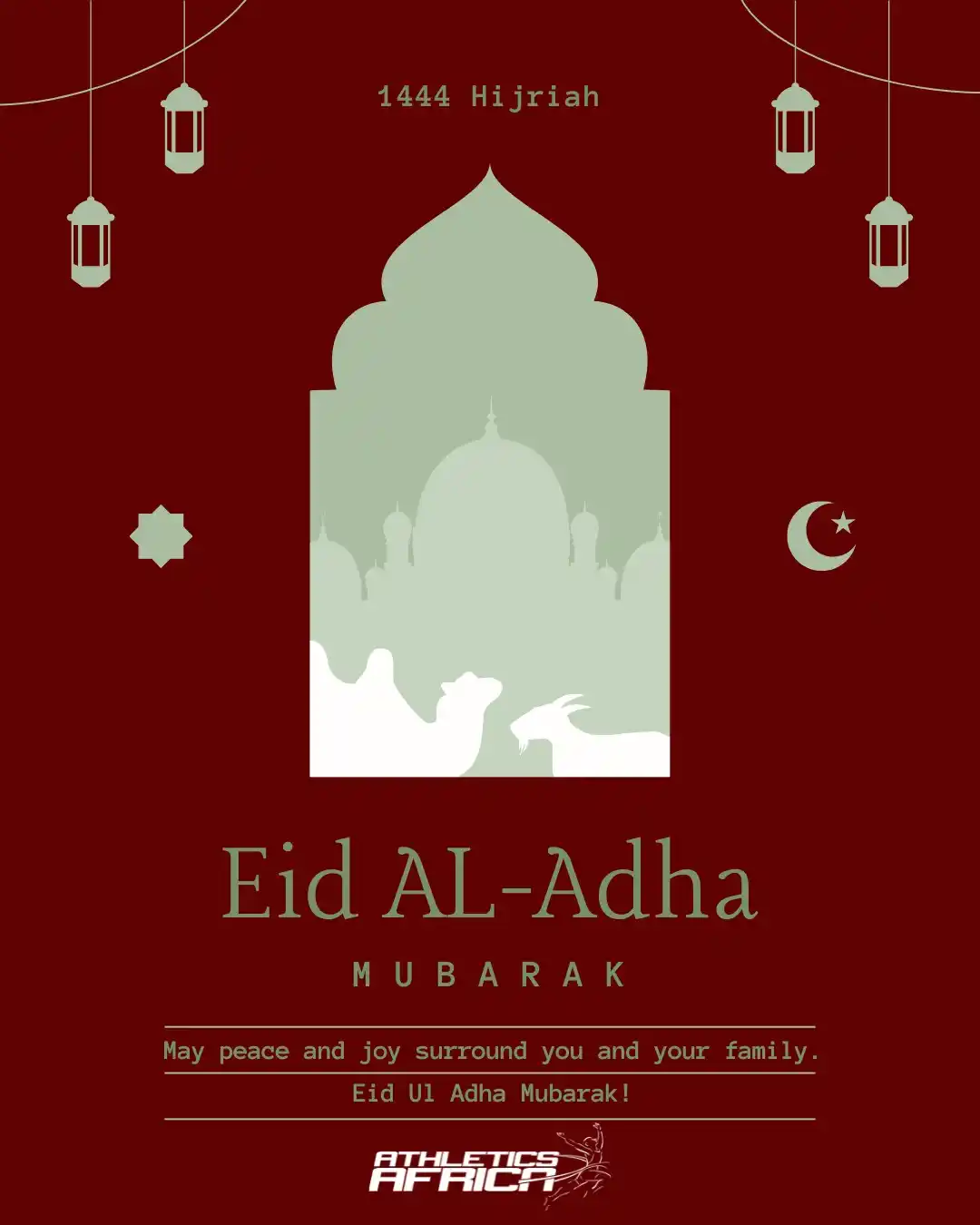 Image from Athletics Africa: Happy Eid-el-Kabir to all our Muslim athletes, coaches, administrators...