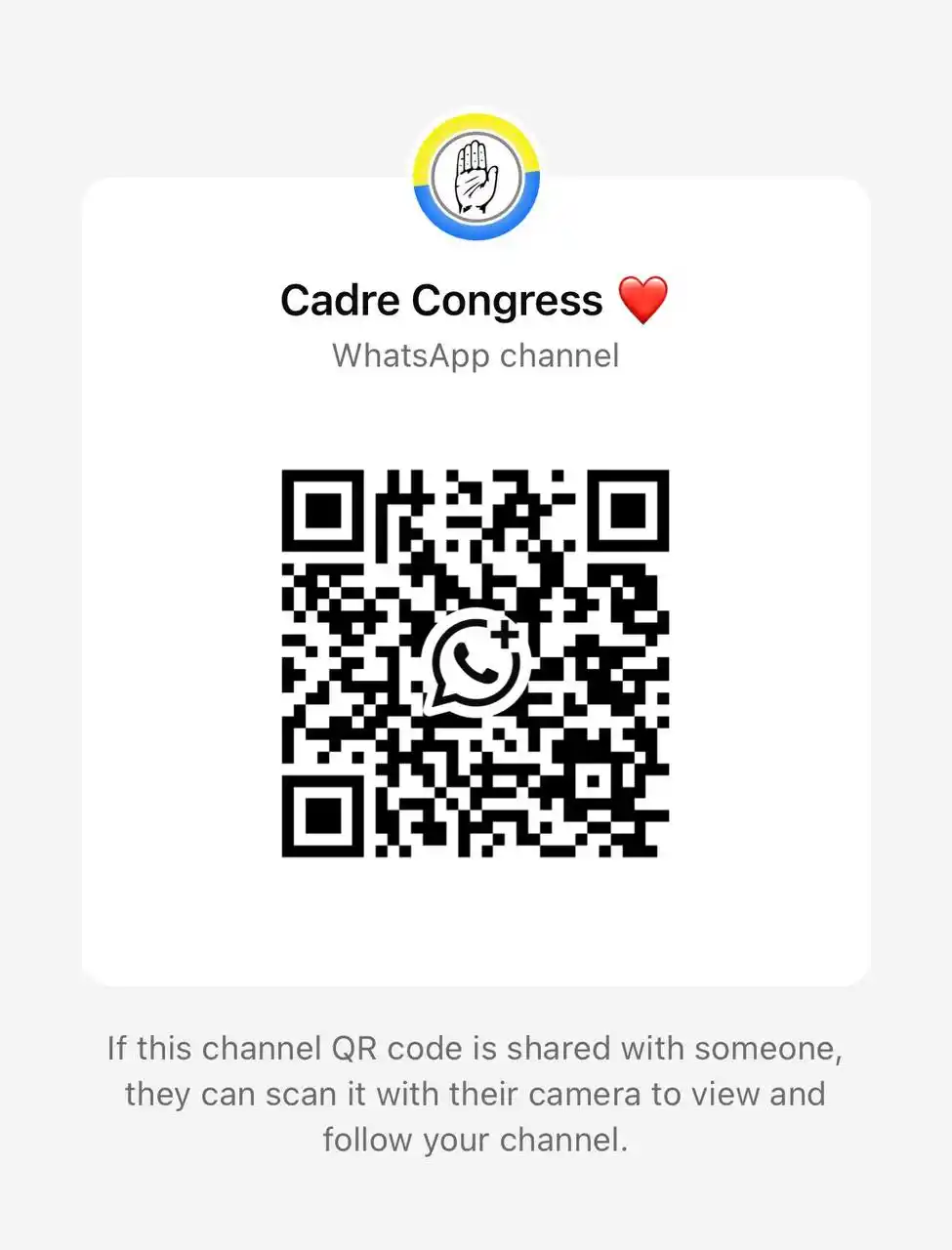 Image from 𝕏 🔁 हिंदी | @INC4IN: 🚨 IMPORTANT 🚨 JOIN *Cadre Congress* WhatsApp Channel <a class="text...