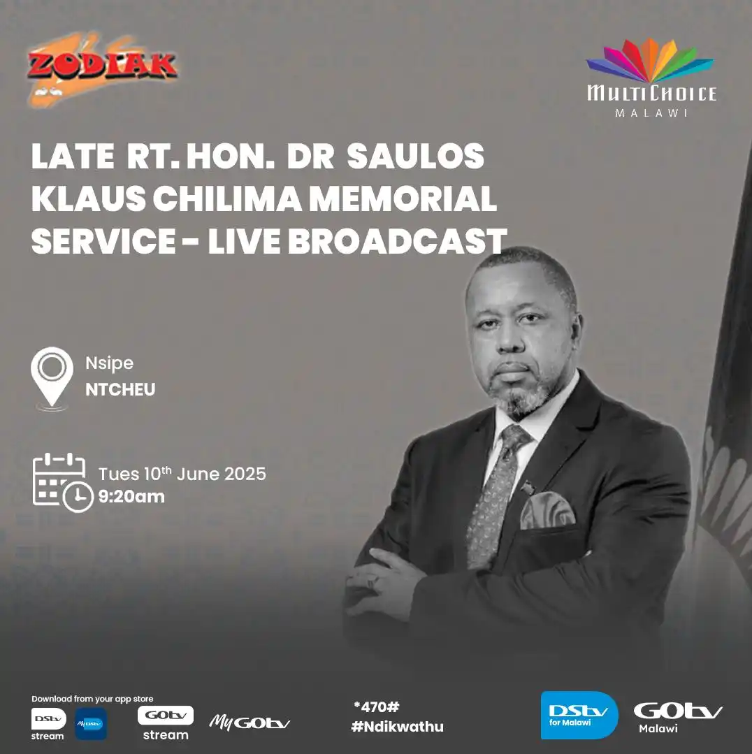 Image from GOtv Malawi: Join us as we remember and honour the life of the late Former Vice Pre...