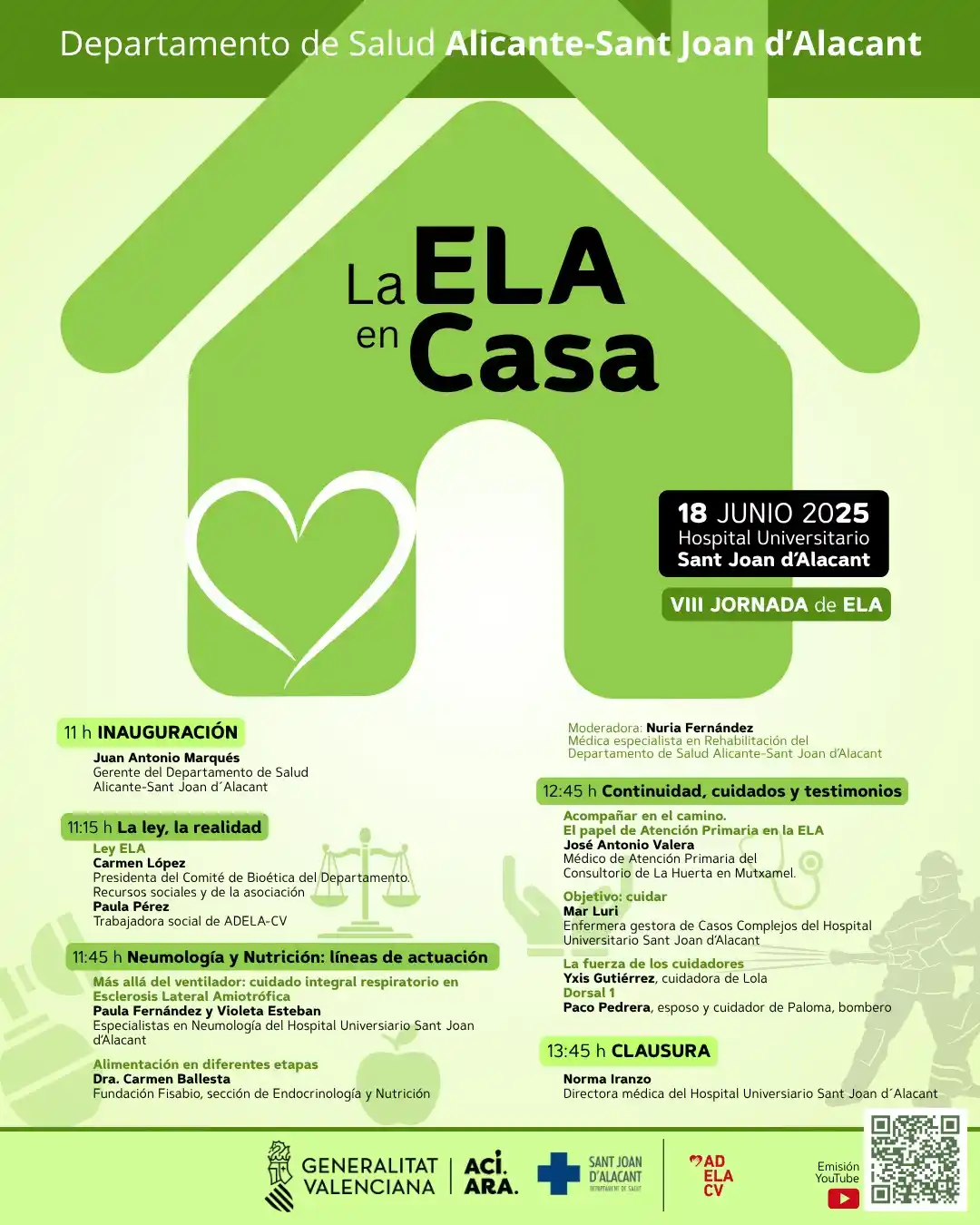 Image from GVA Salud Sant Joan Alacant : 💚 *La ELA en Casa* 🏚 🧠 VIII Jornada del Departamento de Salud Alica...