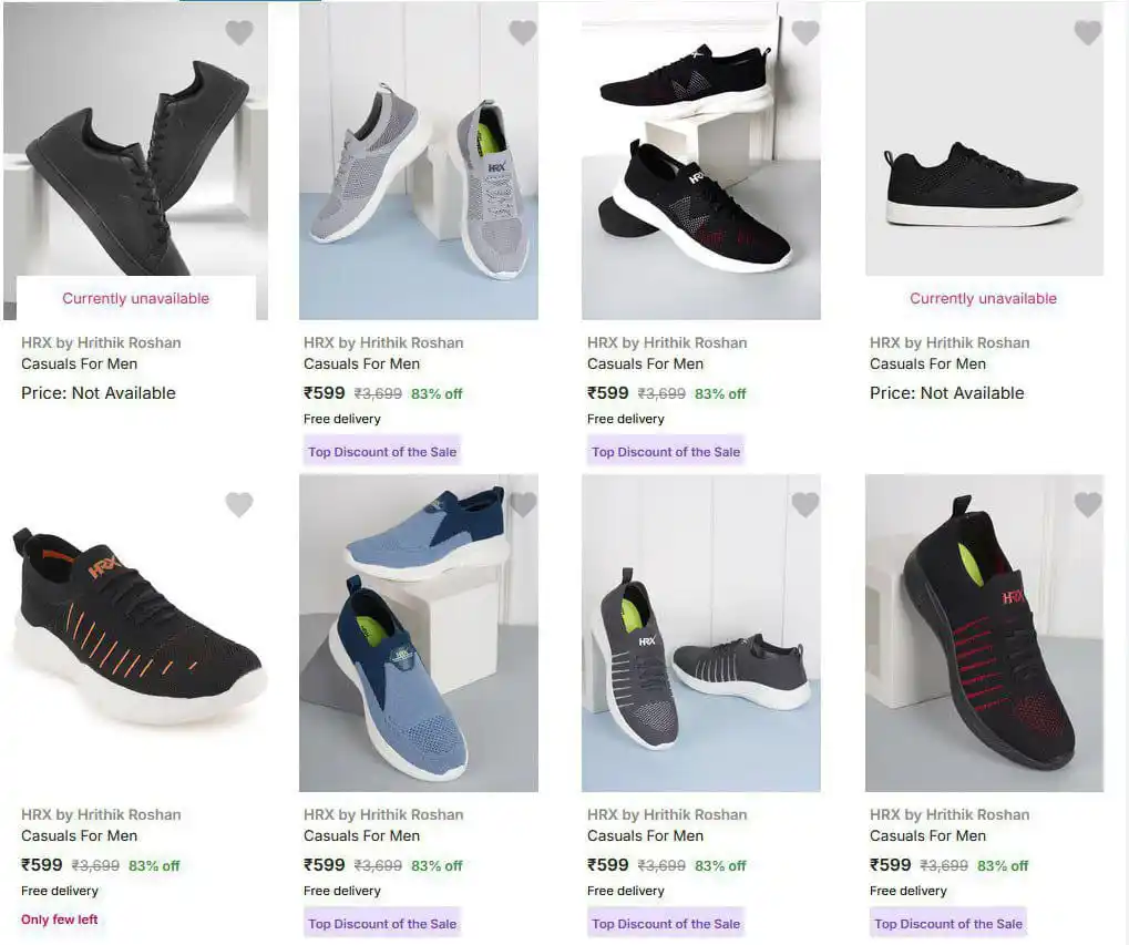 Image from DEALS HUBB 2.0 ✅: 🔥🔥LOOOOOT Hrx By Hrithik Roshan Men’s Casual Shoes upto 87% off sta...