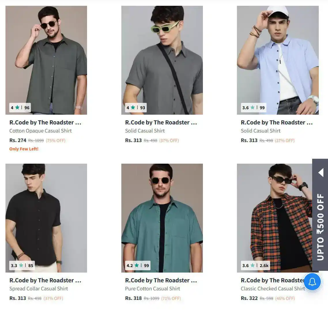 Image from DEALS HUBB 2.0 ✅: 🔥🔥LOOOOOT Roadster Men's Shirts upto 70% off starting From Rs.274 @...