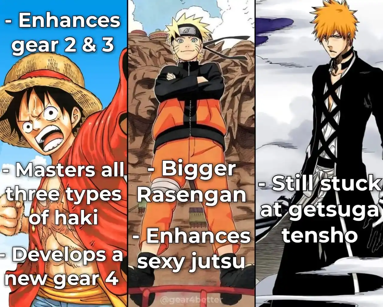 Image from Takafest Official (Anime 9ja/ Nigerian gamers): *Luffy is the only MC in big 3 who actually did something in his times...