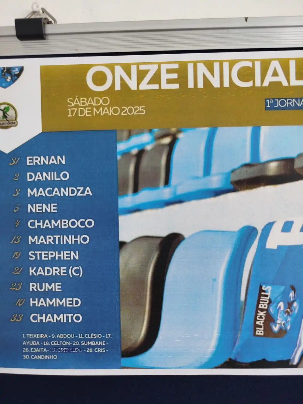Image from Liga Moçambicana de Futebol: *Moçambola 2025 - Black Bulls* > Moçambola 2025 - O primeiro 11 inici...