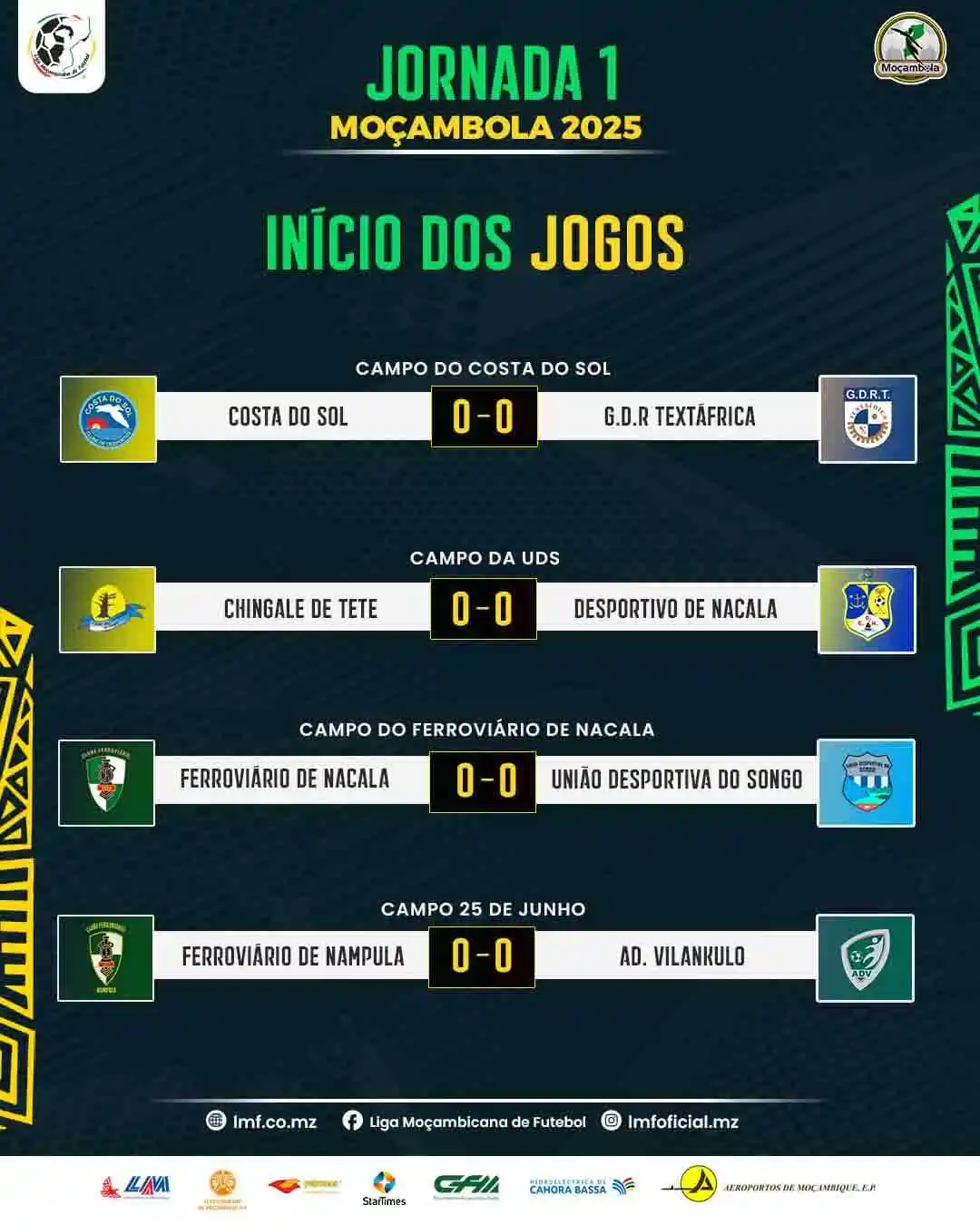 Image from Liga Moçambicana de Futebol: *Moçambola 2025 - O Início de Uma Nova Era* Já se joga o dia 2 da jor...