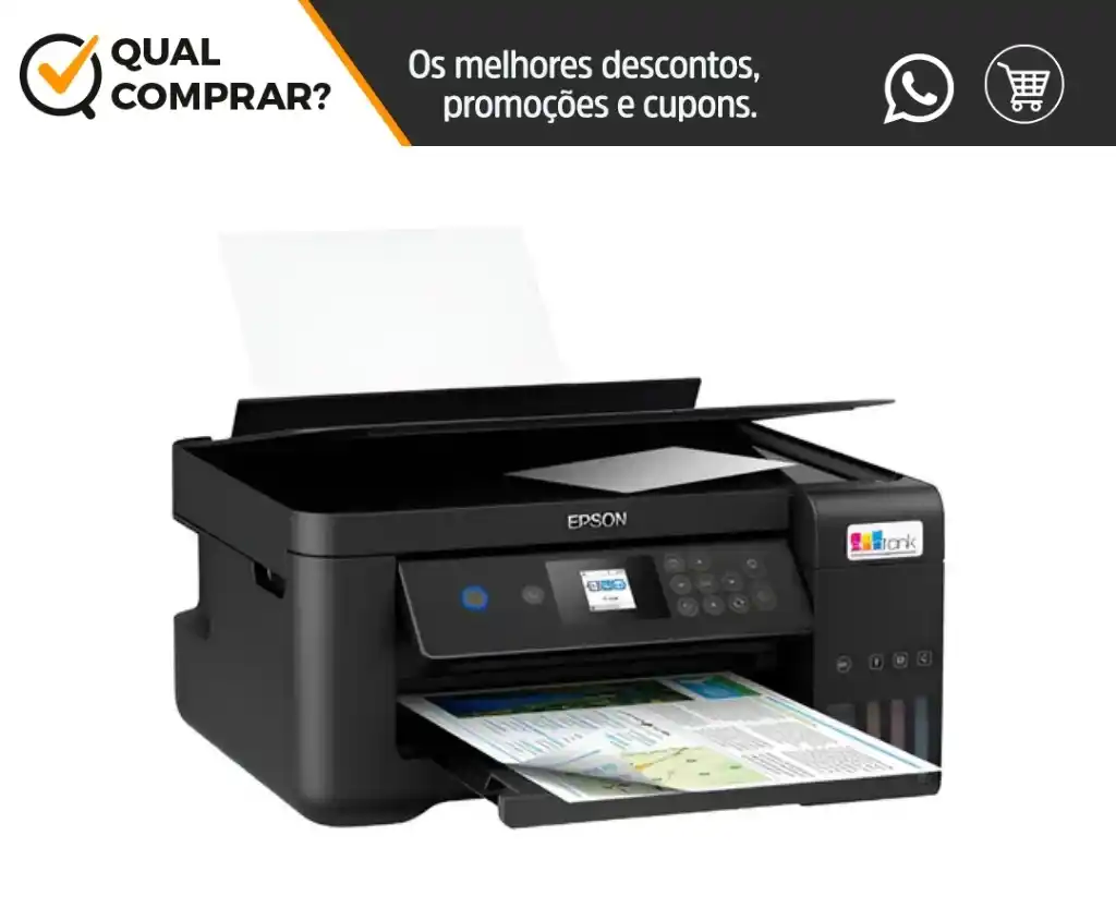 Image from TechTudo Ofertas | Qual Comprar? : 🖨️ *Multifuncional Epson EcoTank L4260* * _Impressão dupla face auto...