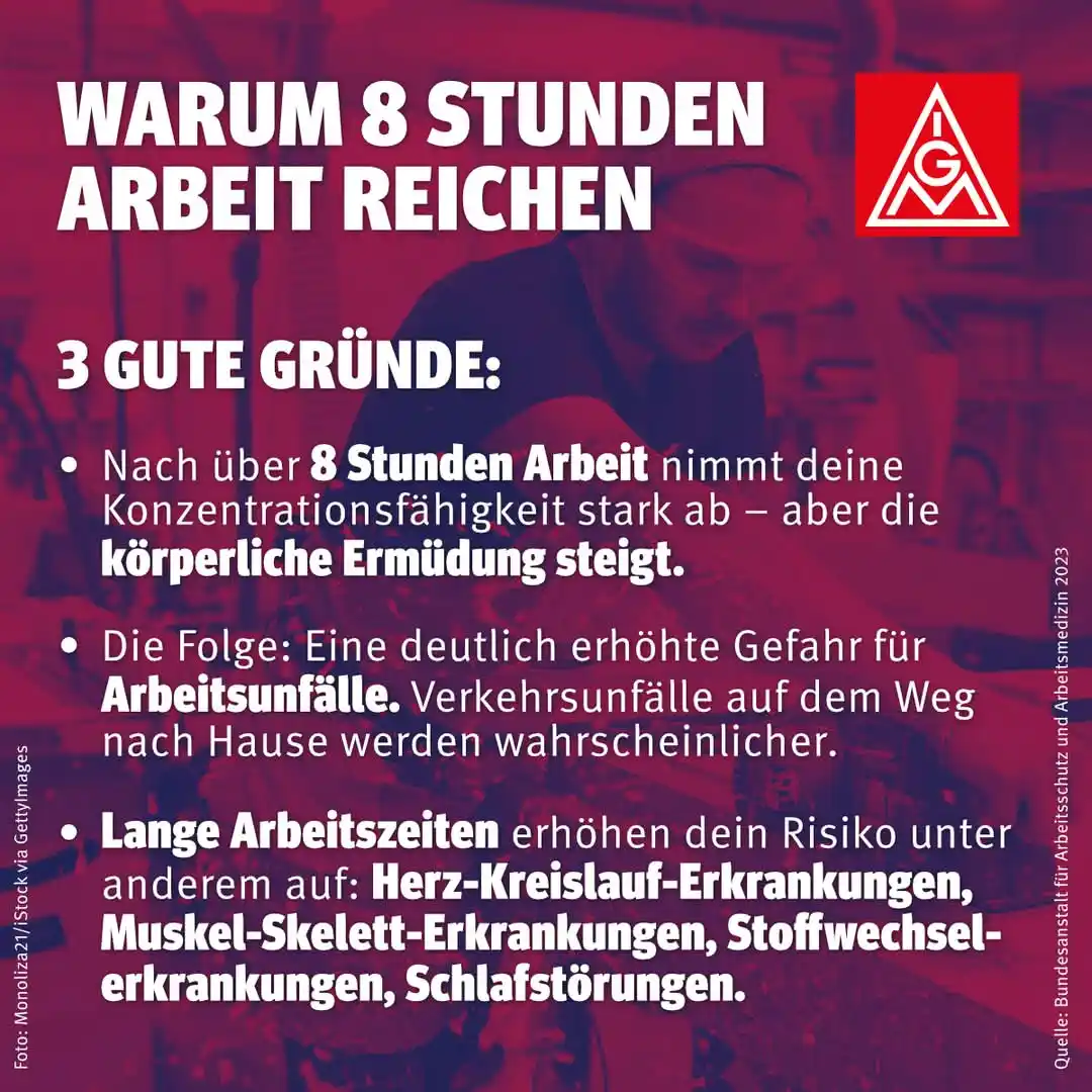 Image from IG Metall Remscheid-Solingen: Musstest du schon häufig lange Arbeitszeiten in Kauf nehmen? Klar ist:...