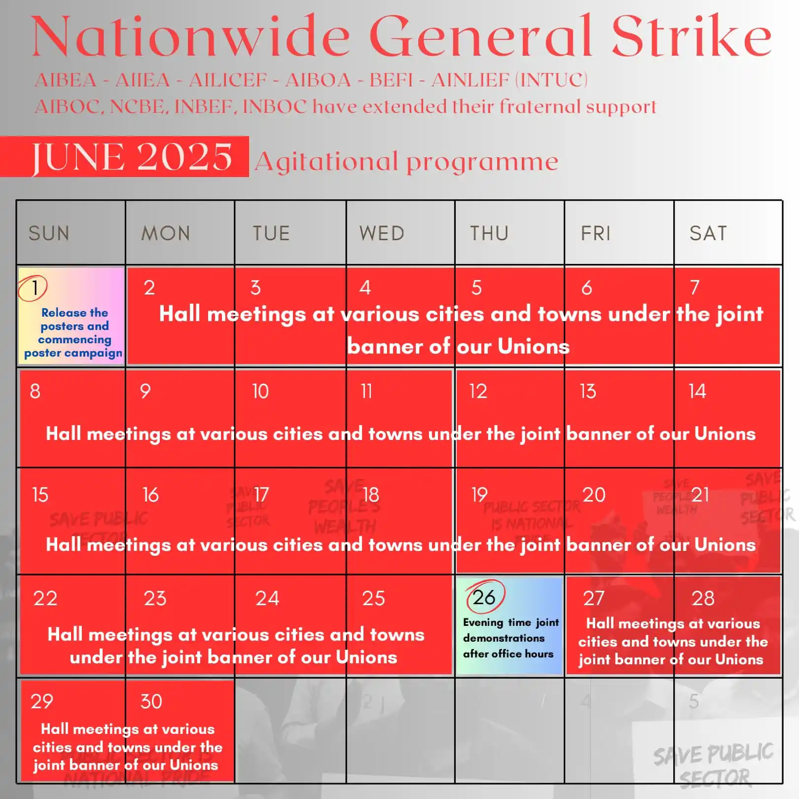 Image from AIBEA All India Bank Employees Association: Nationwide General Strike <a class="text-blue-500 hover:underline cur...
