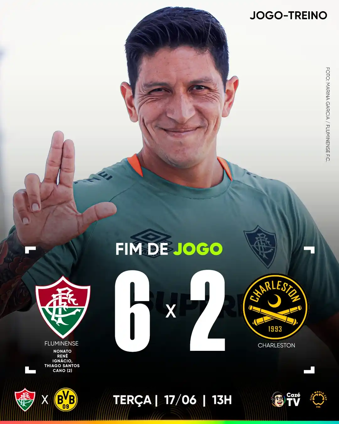 Image from CazéTV: O HOMEM TÁ COM FOME DE GOL, PO... LL⚽🇭🇺 O Flu tá na preparação pra ...