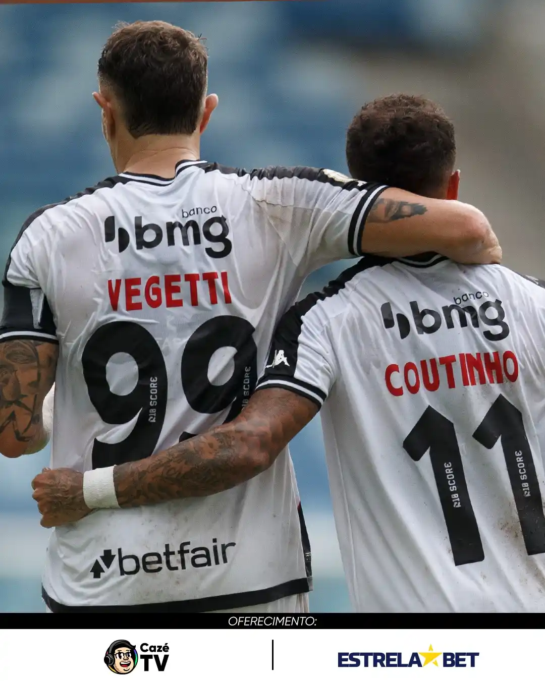 Image from CazéTV: O São Paulo recebe o Vasco no Morumbis, em jogo válido pela 12ª rodada...