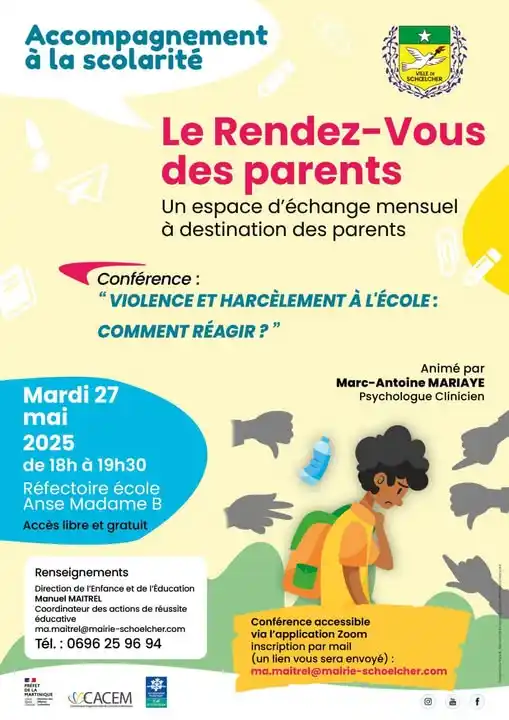 Image from Ville de Schoelcher: Parents, on vous donne rendez-vous ! Dans le cadre de l’accompagnement...