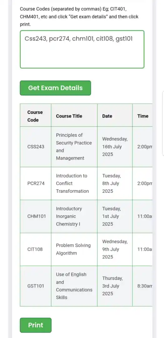 Image from NOUN UPDATES: 📝Personalized Exam Timetable Generator🚨 The NOUN personalized exam ...