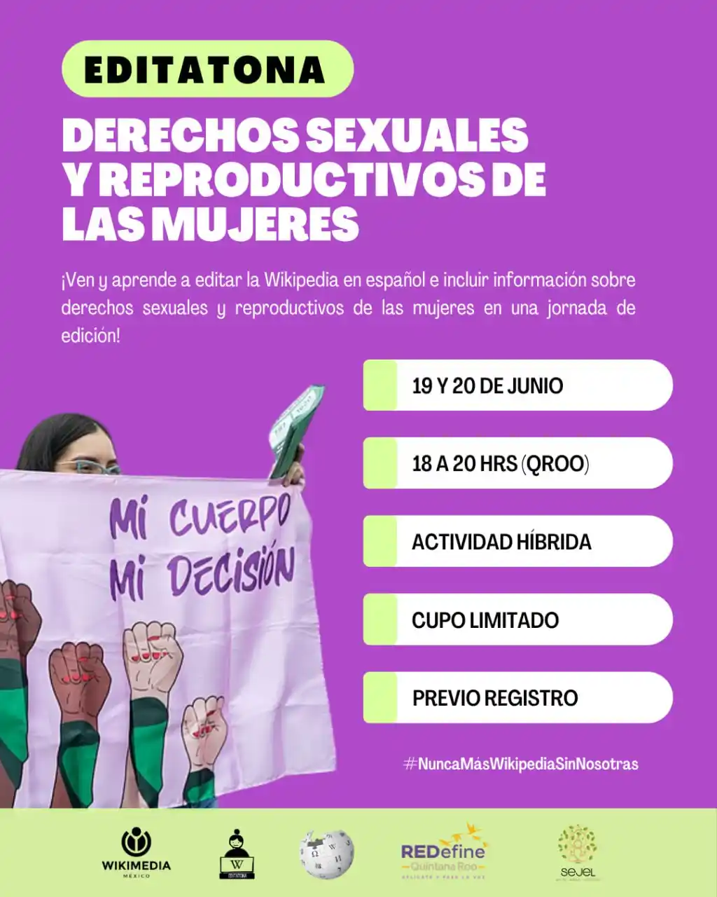 Image from Wikimedia México : 🟢 ¡Quintana Roo!  💜 Todas invitadas a la Editatona Derechos sexuales...