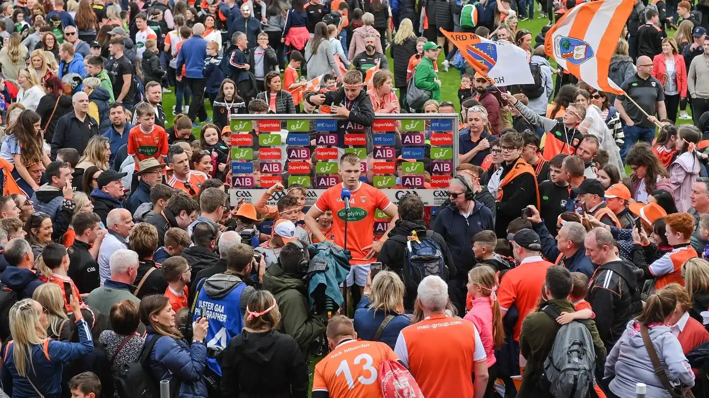 Image from RTÉ Brainstorm: Sadly, the sight of priests and supporters surrounding bloodied player...