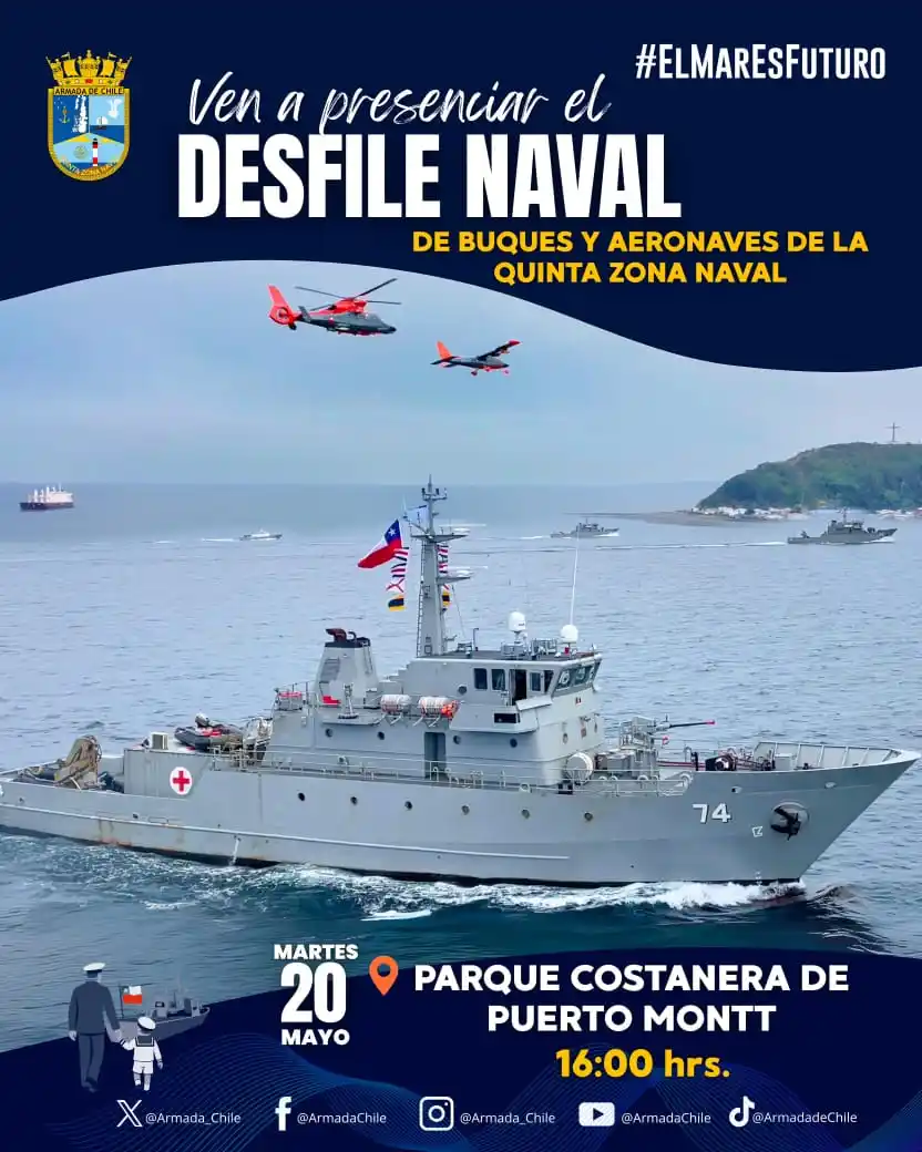 Image from Armada de Chile: Te invitamos a presenciar el desfile de buques de la <a class="text-b...