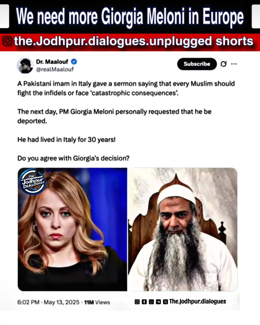 Image from The Jodhpur Dialogues: The only politician who defends women in Europe .. SHARE, Follow & Su...