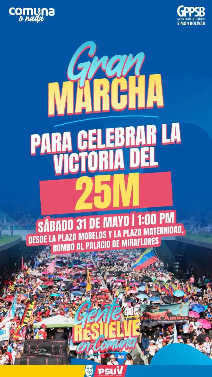Image from ComunasVE: ¡Vamos juntos a la Gran Marcha de Celebración de la Victoria! ✊🏻Est...