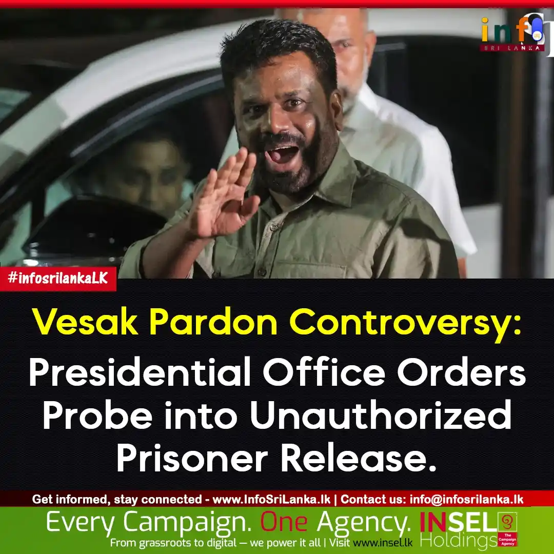 Image from Info Sri Lanka: *Vesak Pardon Controversy: Presidential Office Orders Probe into Unaut...
