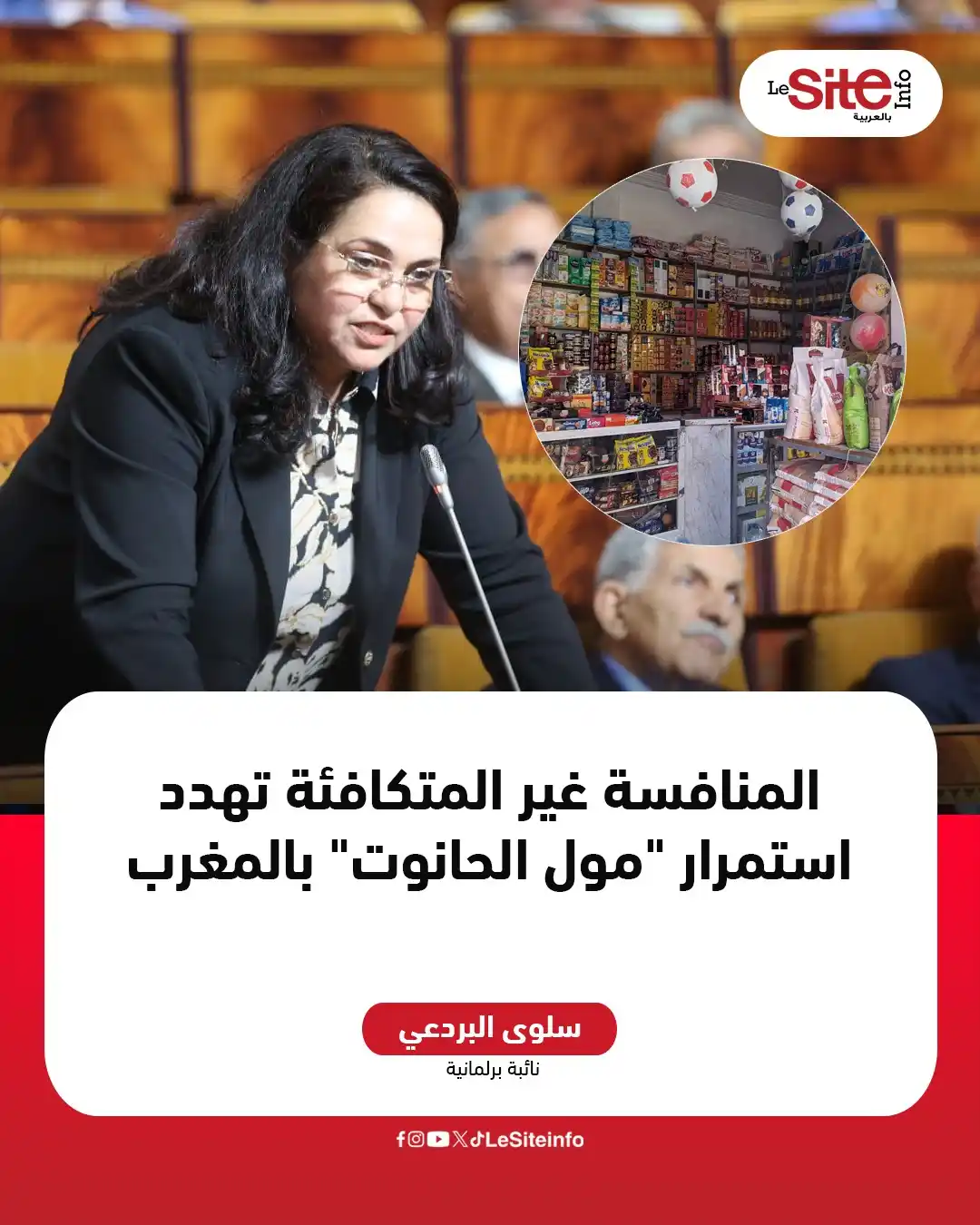 Image from LESITEINFO Arabe - لوسيت أنفو بالعربية: 🎙️ النائبة البرلمانية سلوى البردعي: المنافسة غير المتكافئة تهدد استمر...