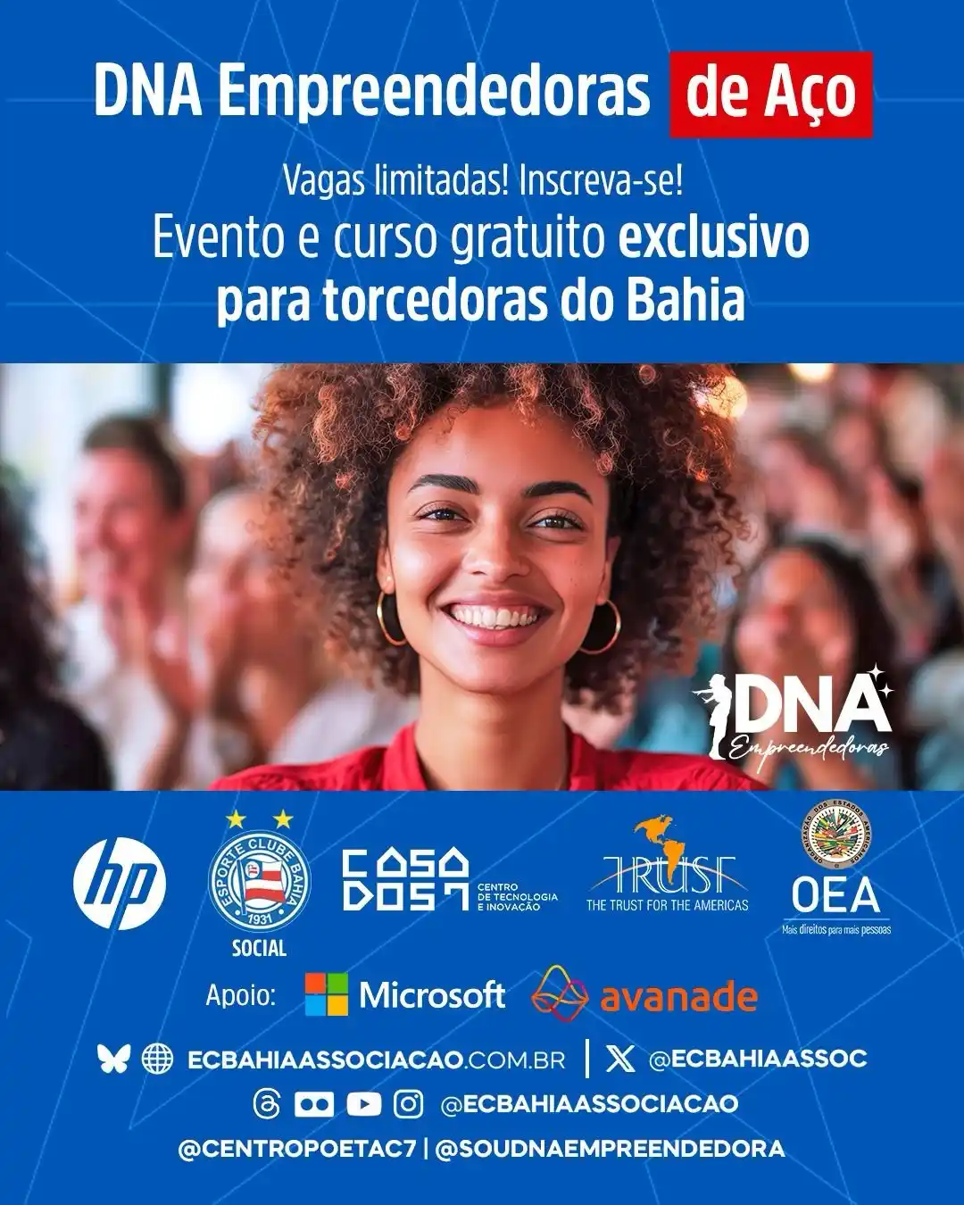 Image from Esporte Clube Bahia: 🙋🏾♀️ Alô, mulher tricolor! Como parte do programa Bahia Social, o E...