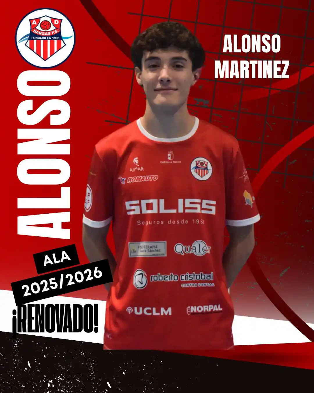Image from A.D. BARGAS FÚTBOL SALA: *¡Alonso Martín, una temporada más!* El ala zurdo afrontará su 2ª cam...
