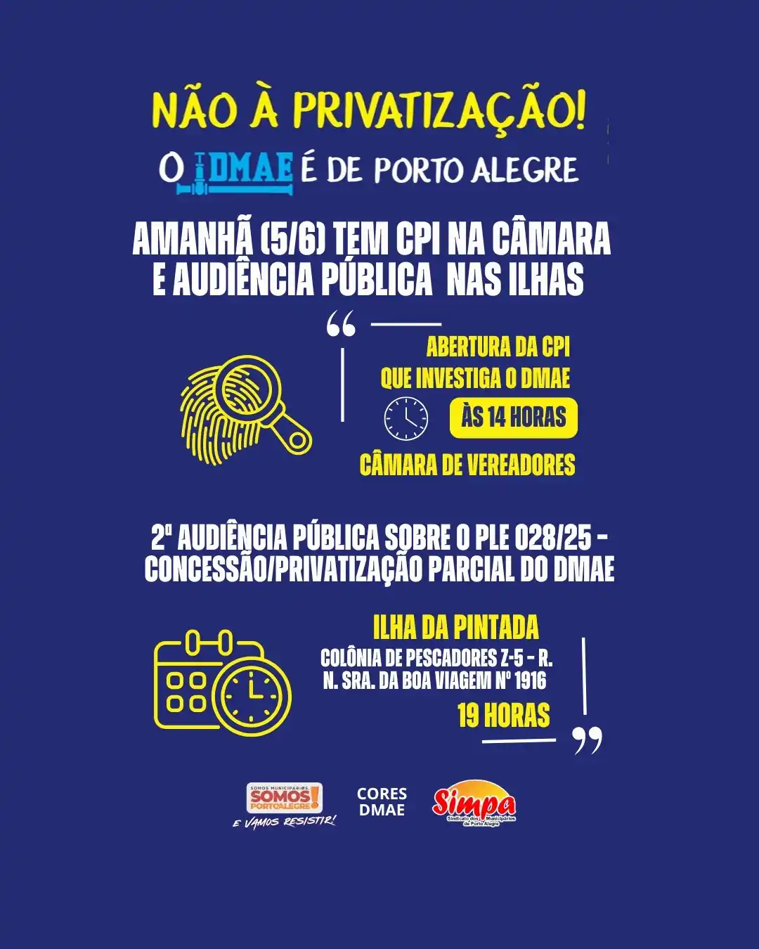 Image from 📣 Canal de Notícias SIMPA: *AMANHÃ (5/6) TEM INSTALAÇÃO DA CPI NA CÂMARA* Nesta quinta-feira (5/6...