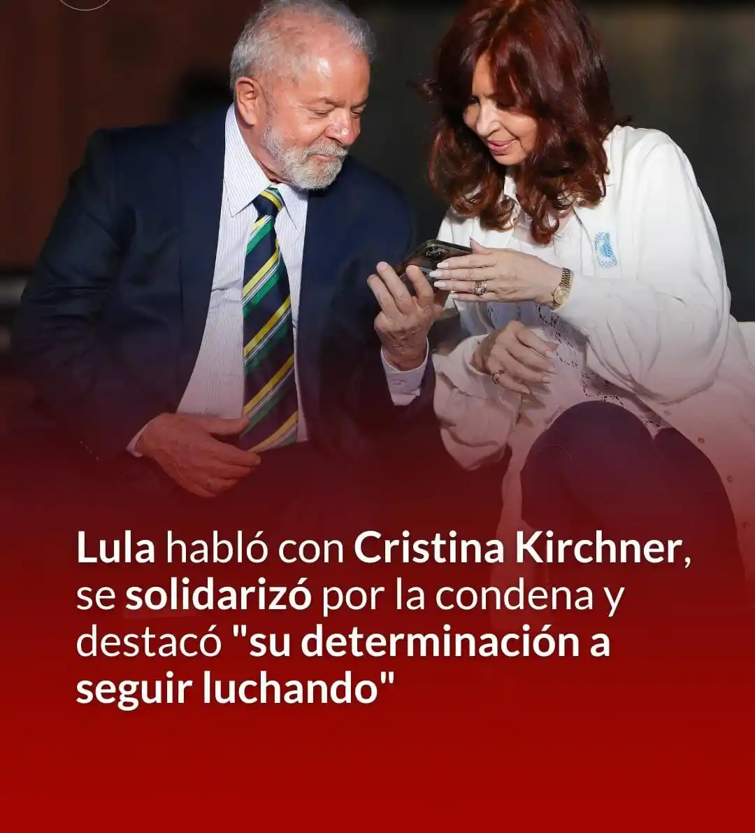 Image from APOYO AL PRESIDENTE - 🦁Leones Por La Libertad Tucumán Noticias 💜🤍💜🤍🇦🇷: 🇦🇷🇧🇷 *Lula da Silva se comunicó por teléfono con Cristina Fernánd...
