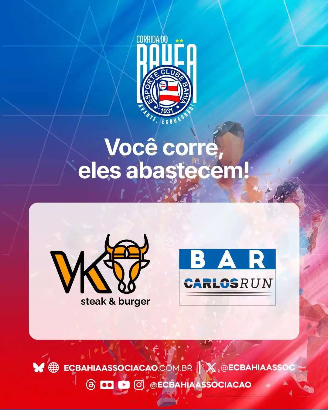Image from Esporte Clube Bahia: 🤤 Bateu aquela sede? A fome apertou? Pode ficar de boa: a VK Steak & ...